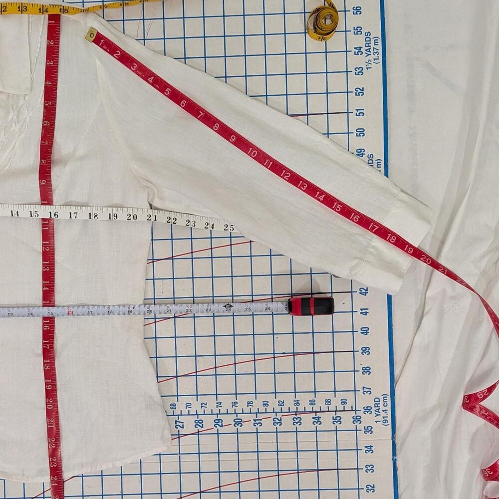 August Silk Options white 100% linen button‑front blouse - Picture 7 of 7